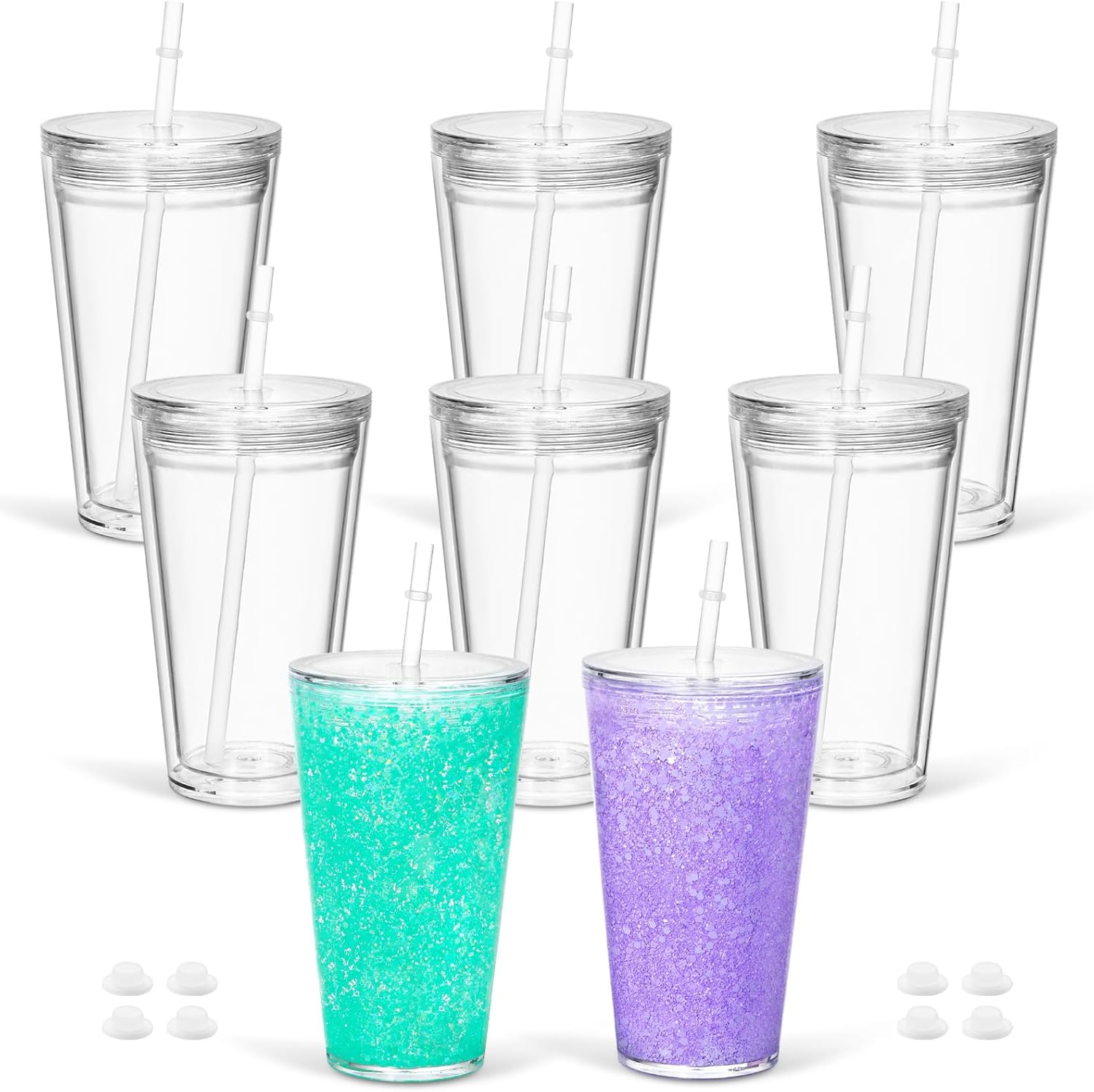 16oz Kids Acrylic Tapered Snowglobe Tumbler