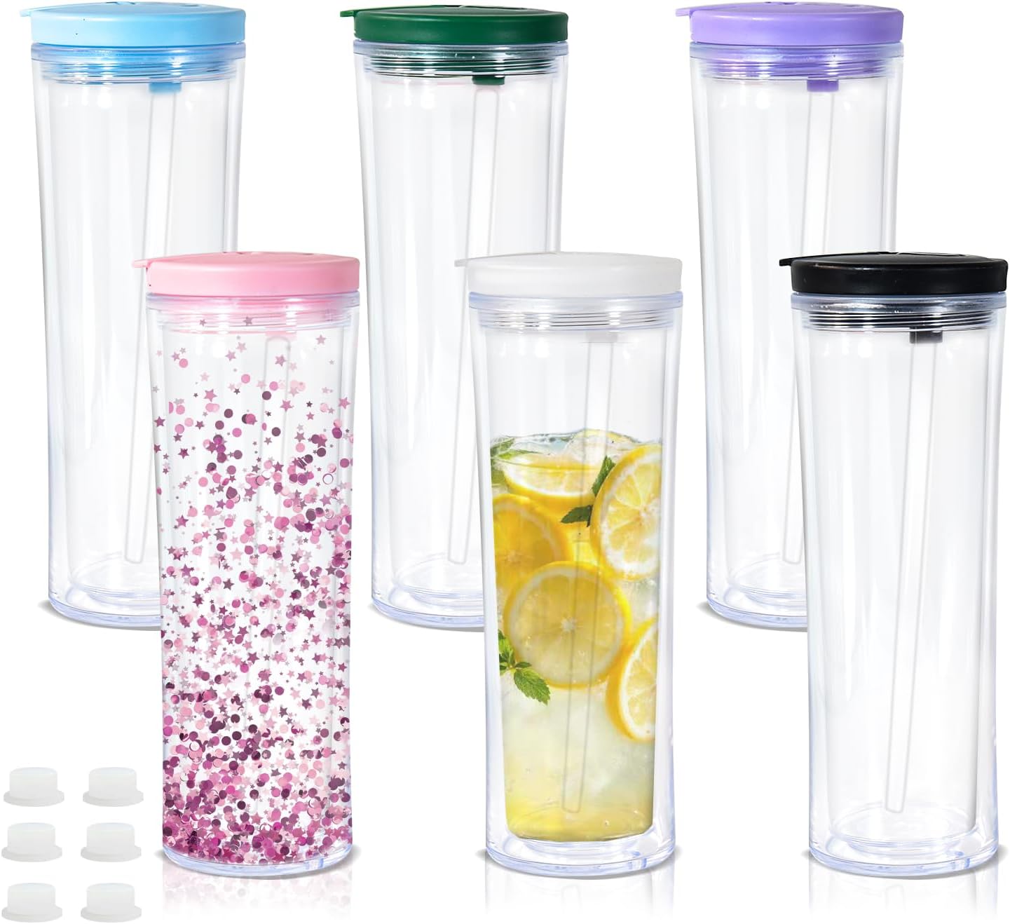 25oz Tall Plastic Snow Globe Tumbler