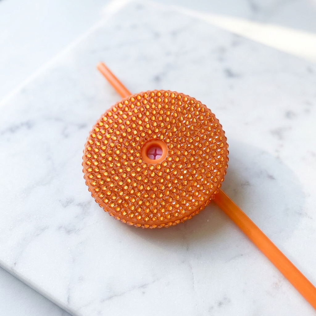 Orange Bling Lid & Straws