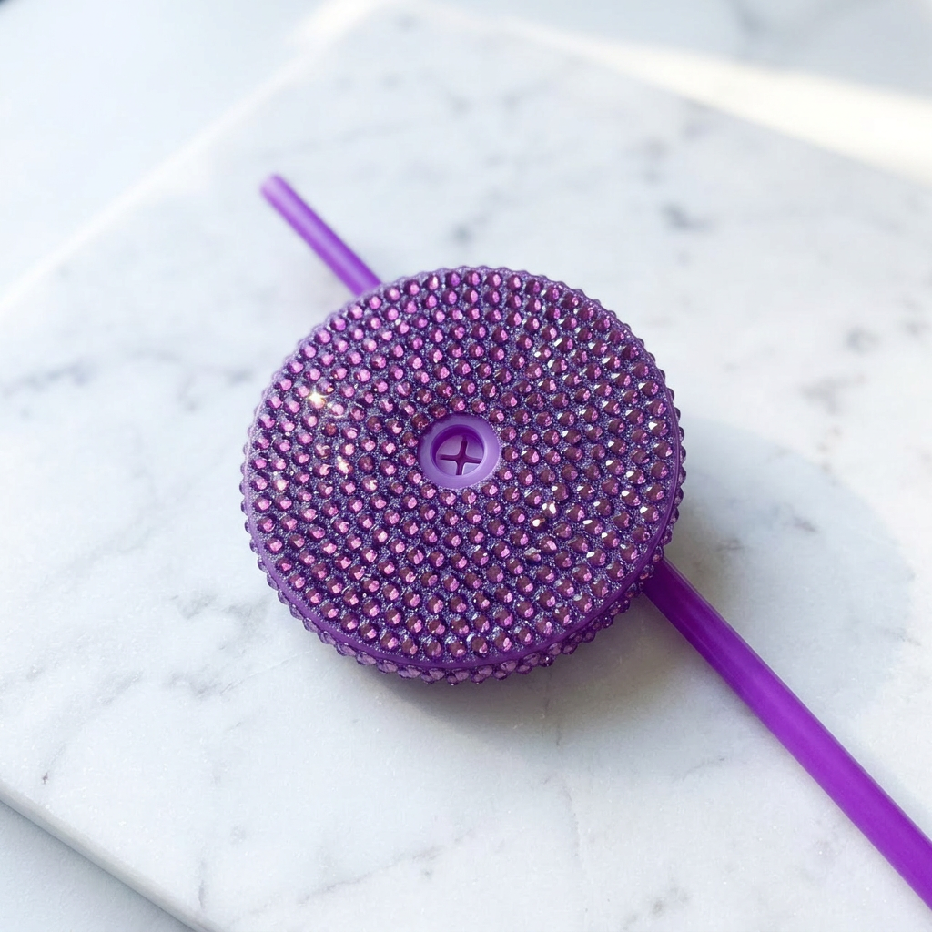 Purple Bling Lid & Straw