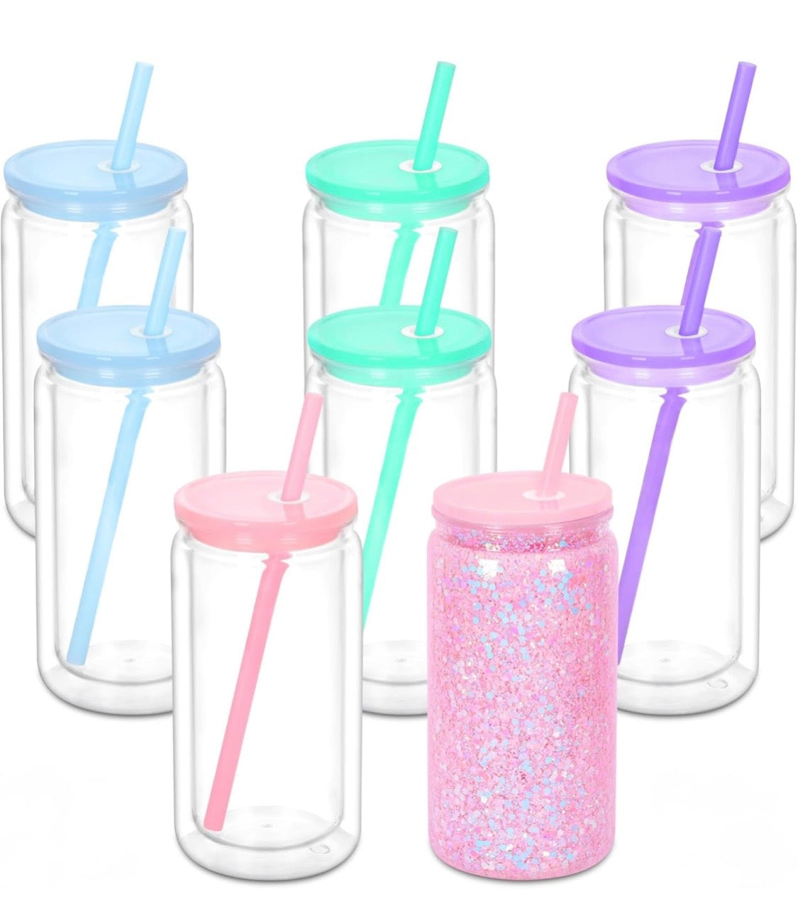 16oz Snow Globe Tumbler color lids