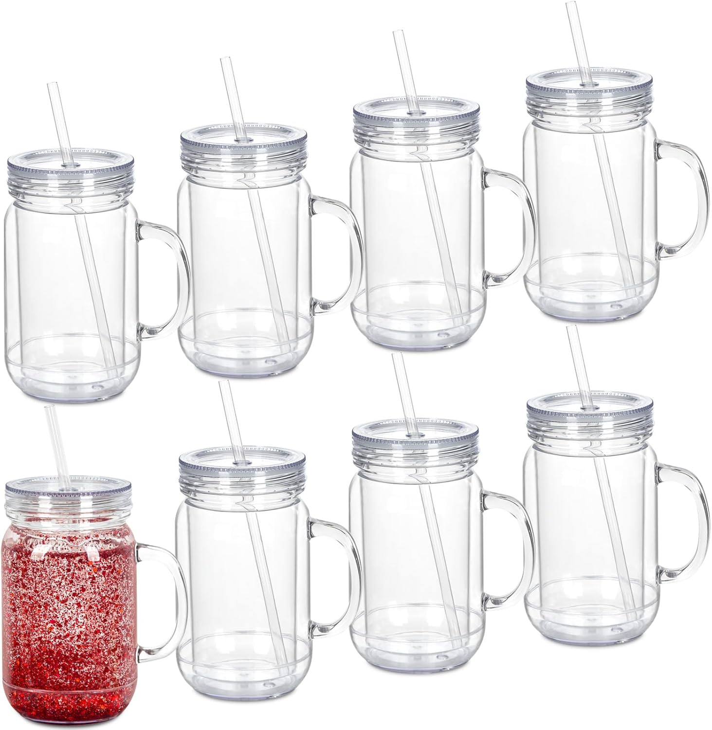 20oz Mason Jar Snow Globe Tumbler