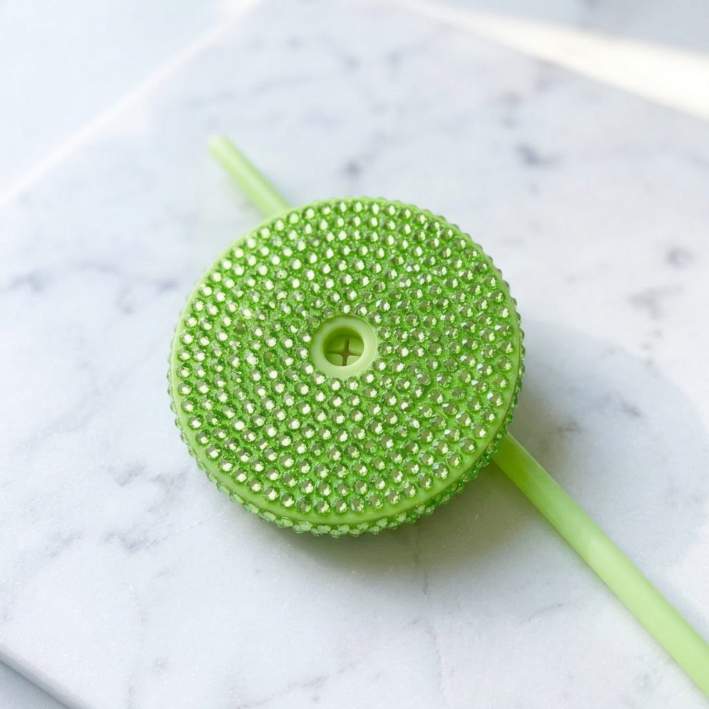 Green Bling Lid & Straw
