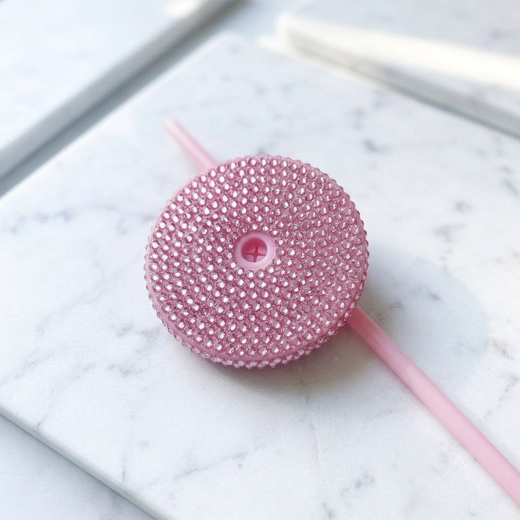 Pink Bling Lid & Straw