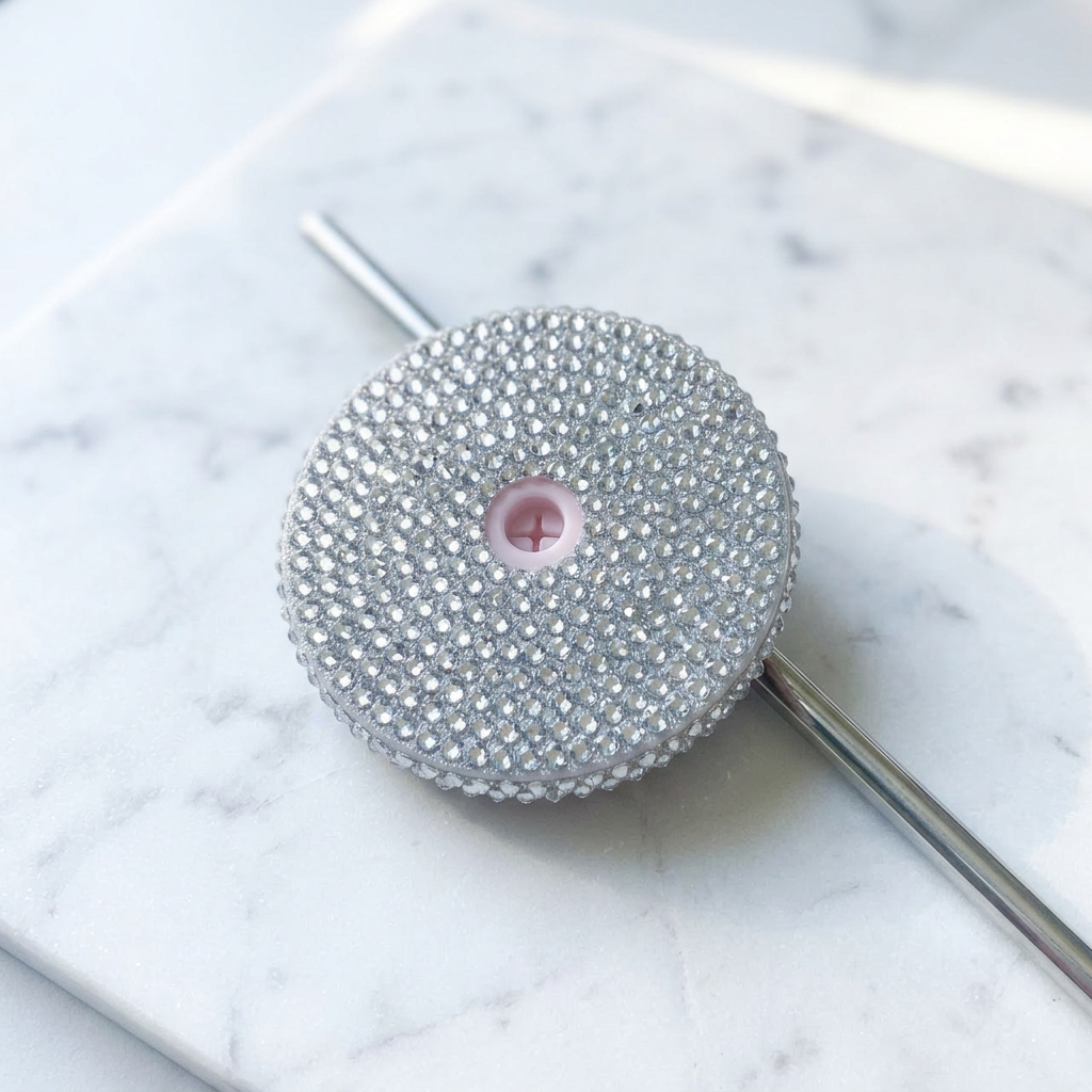 Silver Bling Lid & Straw